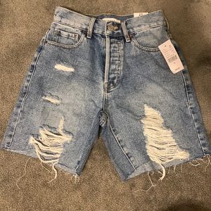 High rise denim boy shorts